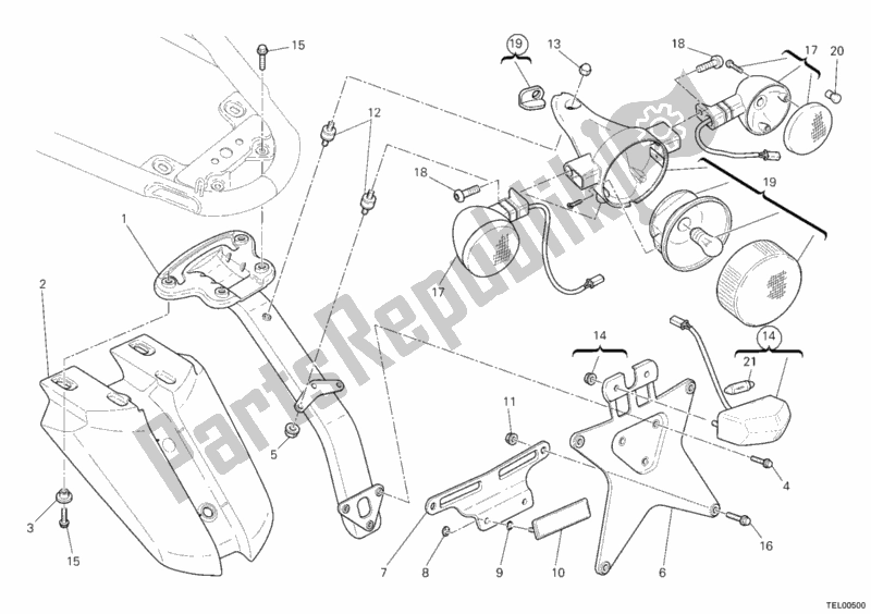 All parts for the Taillight of the Ducati Sportclassic Sport 1000 S 2009